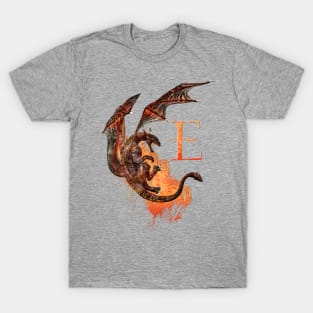 Drachen Buchstabe E T-Shirt